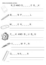English Worksheet: SCHOOL OBJECTS