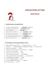 Prepositions of time