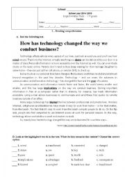 English Worksheet: Test 11th grade - Business World