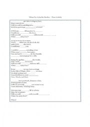 English Worksheet: When Im 64 - Cloze Activity