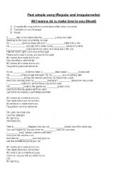 English Worksheet: All I wanna do 