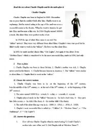 English Worksheet: Charlie Chaplin