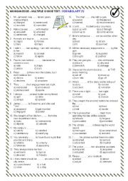 English Worksheet: ECCE - Vocabulary Review 1 with KEY