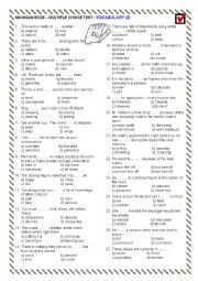 English Worksheet: ECCE - Vocabulary Review 2 with KEY