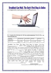 English Worksheet: TEENS, THE INTERNET AND  SOCIAL MEDIA