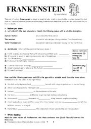 English Worksheet: Frankestein
