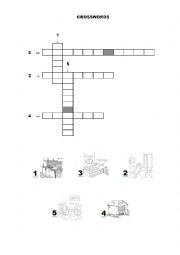English Worksheet: PARTS OF THE HOUSE - CROSSWORDS