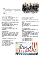 English Worksheet: American Dream - Casting Crowns