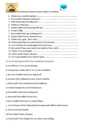 English Worksheet: Conditional sentences about weather conditions
