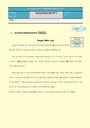 English Worksheet: End of Term Test N3   9th form 2015