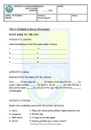 English Worksheet: Animals Movie - Present Simple/Continuous