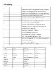 English Worksheet: Vocabulary