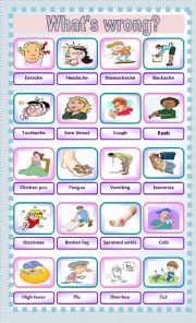 English Worksheet: Illnesses vocabulary