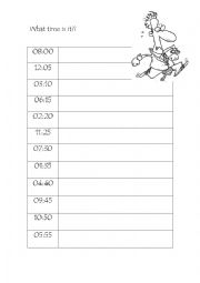 English Worksheet: What time is it?