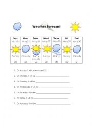 English Worksheet: Weather Forecast