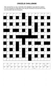 English Worksheet: Crossword Puzzle with answer key