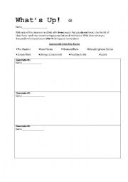 English Worksheet: Whats Up! Small Talk Activity