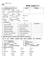 English Worksheet: Lets go 3 (Mid-term Test)