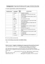 English Worksheet: Webquest Death Penalty