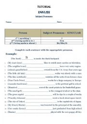 English Worksheet: Pronouns