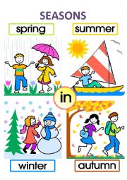 English Worksheet: The seasons - poster