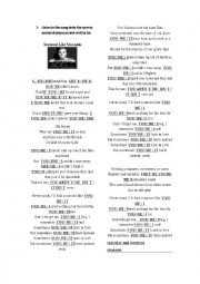 English Worksheet: Someone Like You SONG WORKSHEET