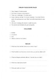 English Worksheet: Puzzle Board