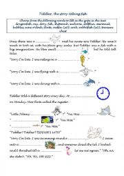 English Worksheet: Tiddler, the story telling fish, by Julia Donaldson