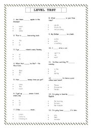 level TEST  for false BEGINNERS