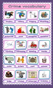 English Worksheet: Crime vocabulary