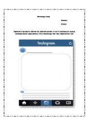 WRITING TASK; INSTAGRAM Describing a picture using comparative adjectives