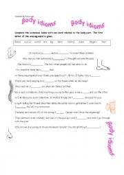 English Worksheet: Body idioms