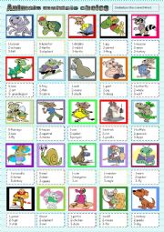 English Worksheet: animals multiple choice task
