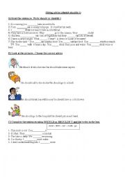 English Worksheet: advise 1