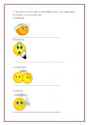 English Worksheet: should and must