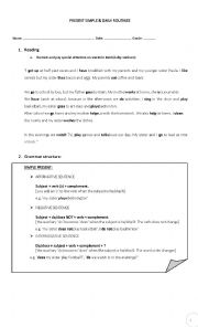 English Worksheet: Routines (present simple)