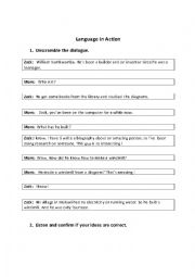 English Worksheet: Unscramble the dialog