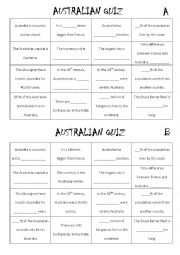 English Worksheet: Australian Quiz