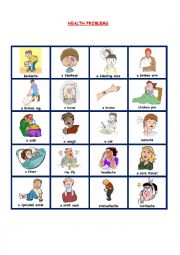 English Worksheet: HEALTH PROBLEMS 