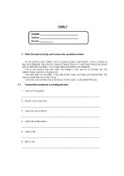 English Worksheet: Family