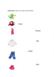 English Worksheet: Clothes Activity