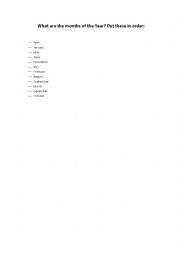 English Worksheet: Months of the year