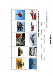 English Worksheet: Vehicles