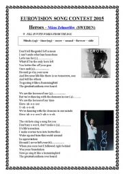 English Worksheet: Eurovision Song contest 2015 - Sweden - Heroes