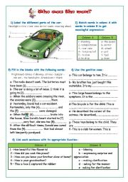 English Worksheet: who was the man 