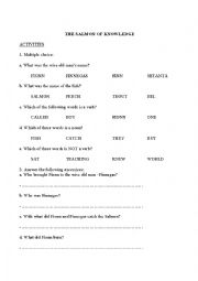English Worksheet: Activities for the Salmon of Knowledge legend