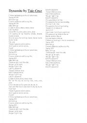 Tao Cruz_Dynamite song with lyrics
