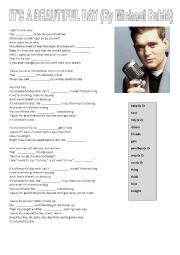 English Worksheet: ITS A BEAUTIFUL DAY by Michael Bubl
