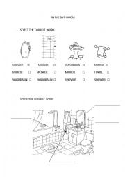 English Worksheet: IN THE BATHROOM