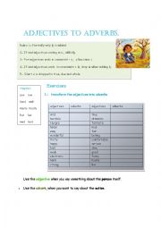 English Worksheet: How to chande adjectives to adverbs